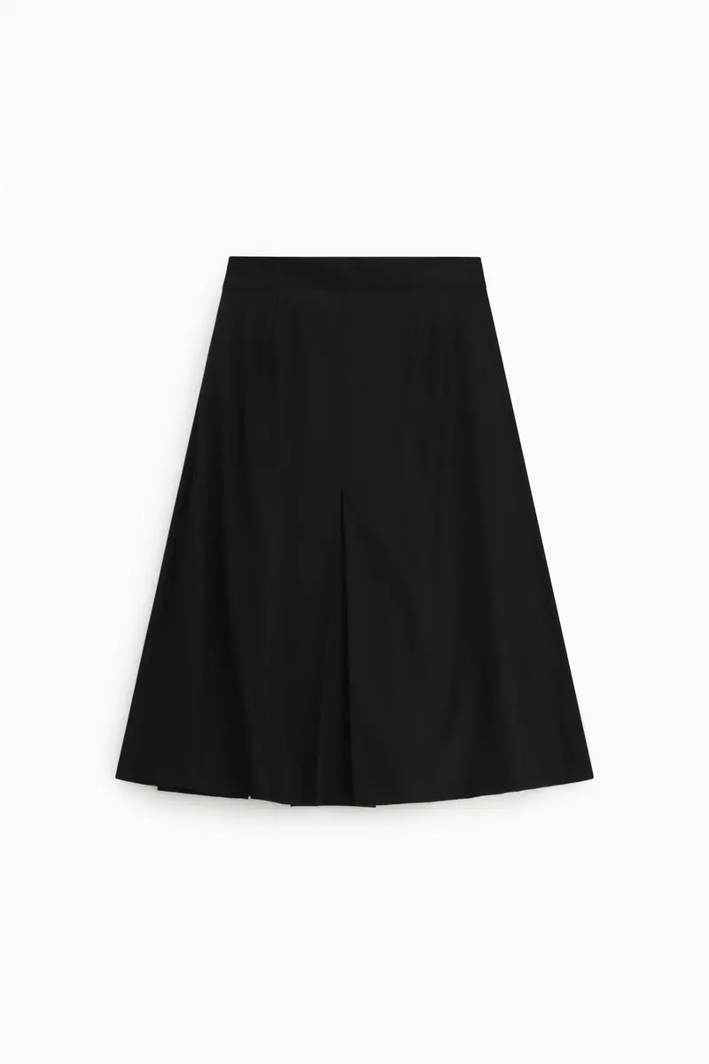 Gonna a pieghe midi vita alta linea svasata