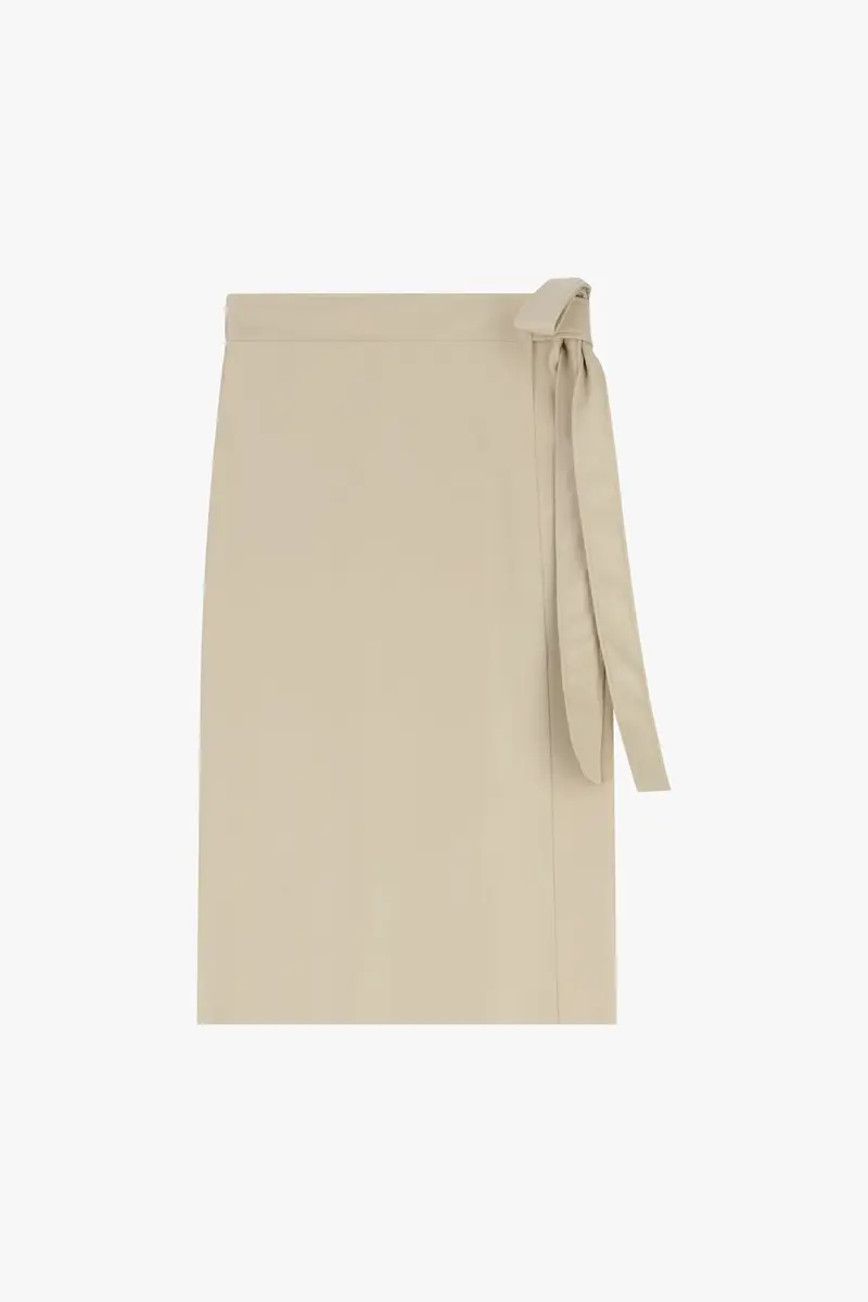 Gonna a portafoglio midi con cintura laterale