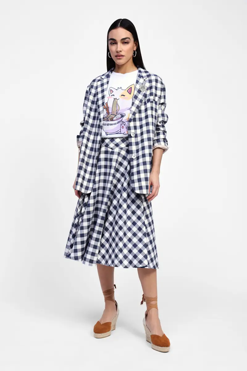 Gonna a quadri vita alta miniatura 2