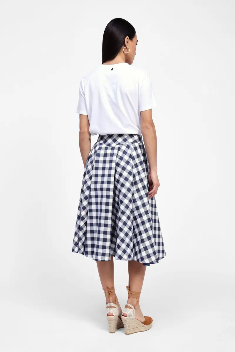 Gonna a quadri vita alta miniatura 3