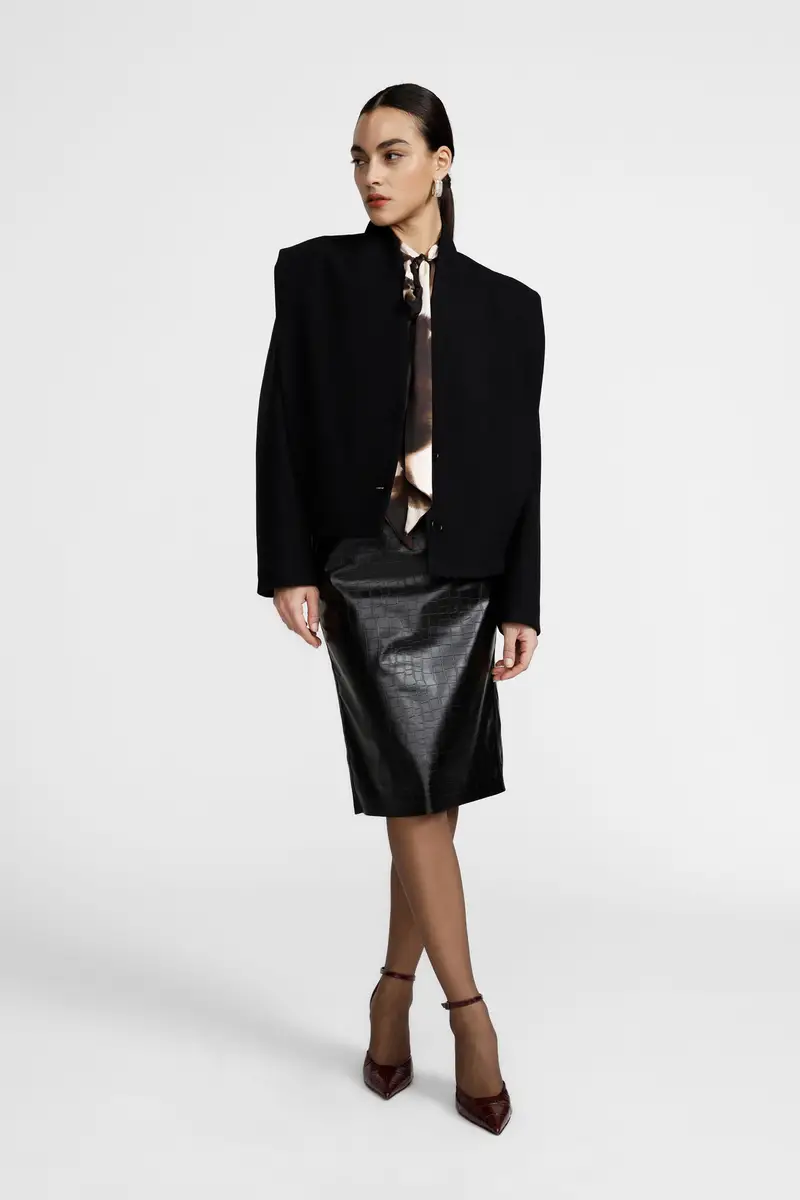 Gonna a tubino lunghezza media effetto animalier miniatura 2