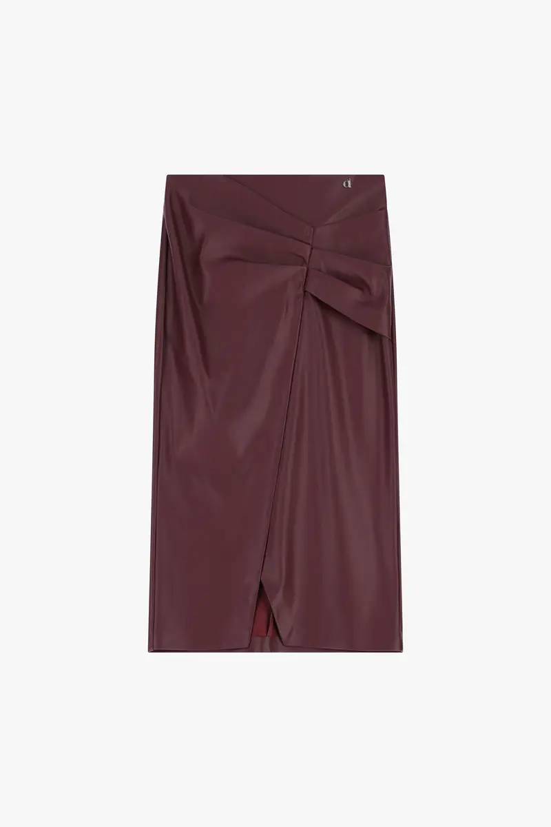 Gonna a tubino midi con drappeggio e spacco anteriore