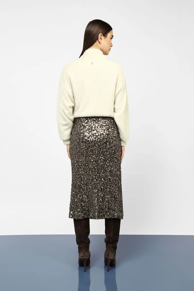 Gonna con paillettes di media lunghezza miniatura 3