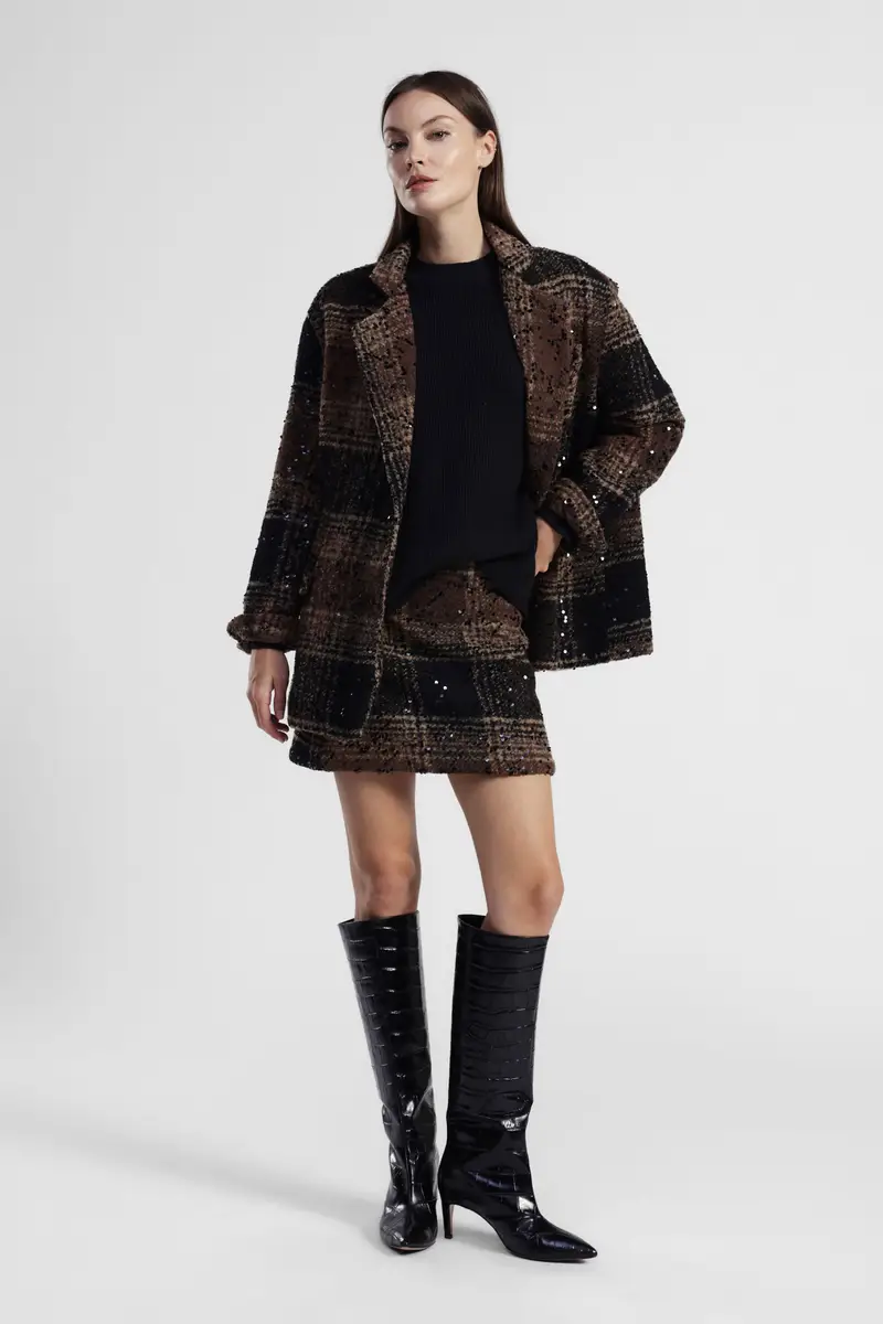 Gonna corta fantasia quadri vita alta miniatura 2