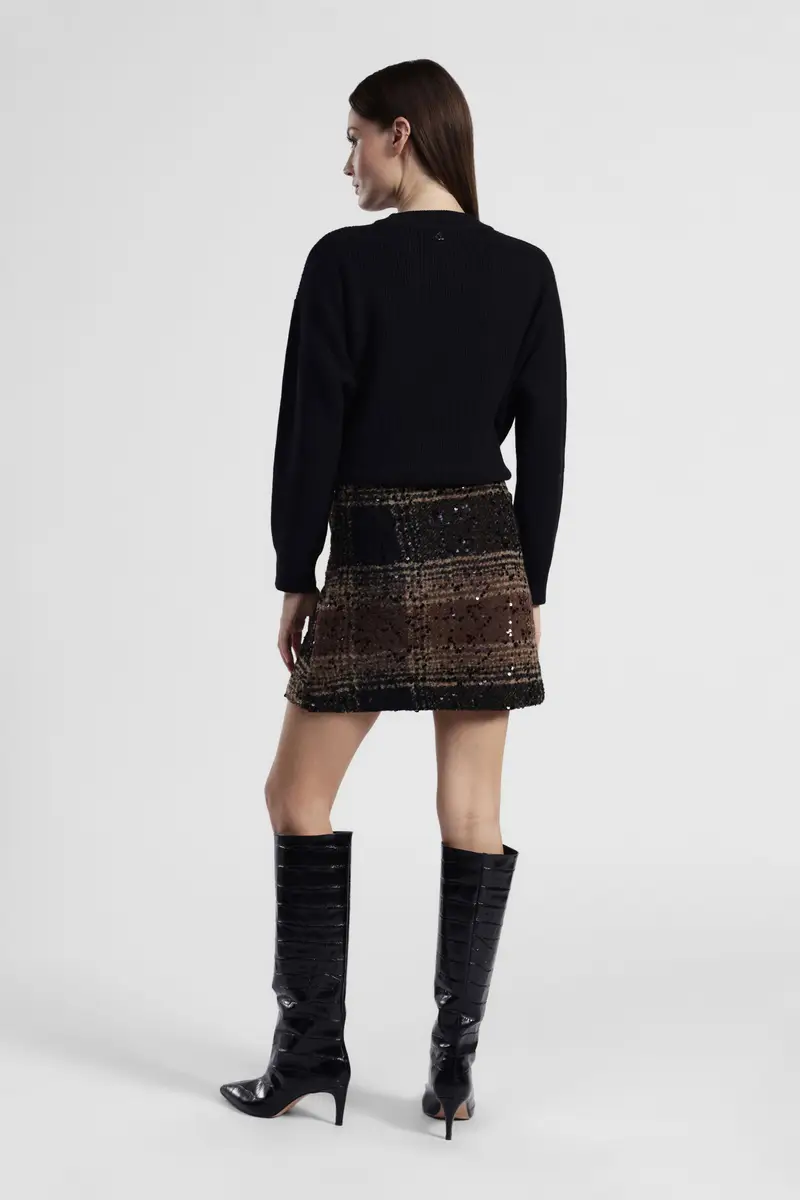 Gonna corta fantasia quadri vita alta miniatura 3