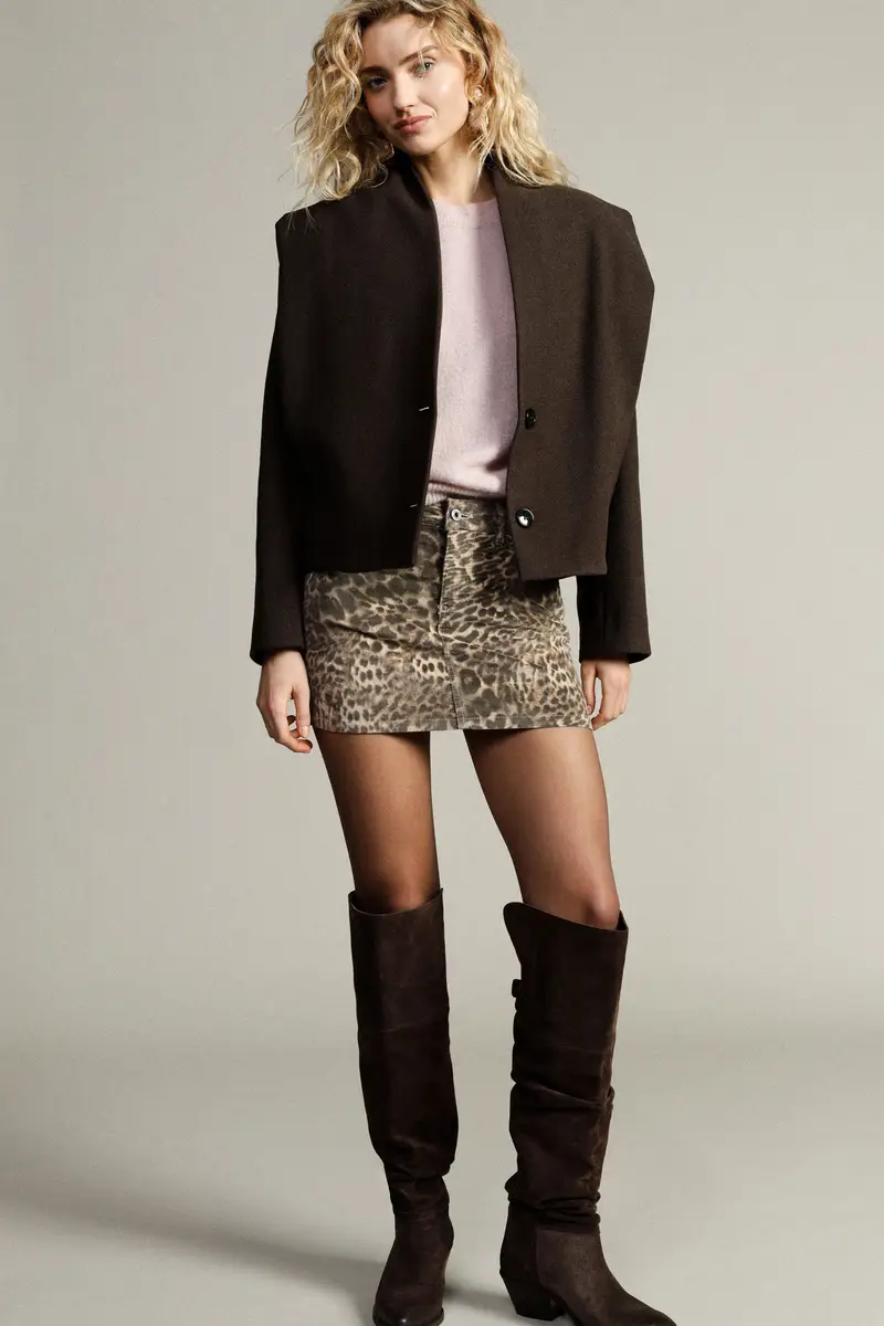 Gonna corta stampa animalier vita media miniatura 2