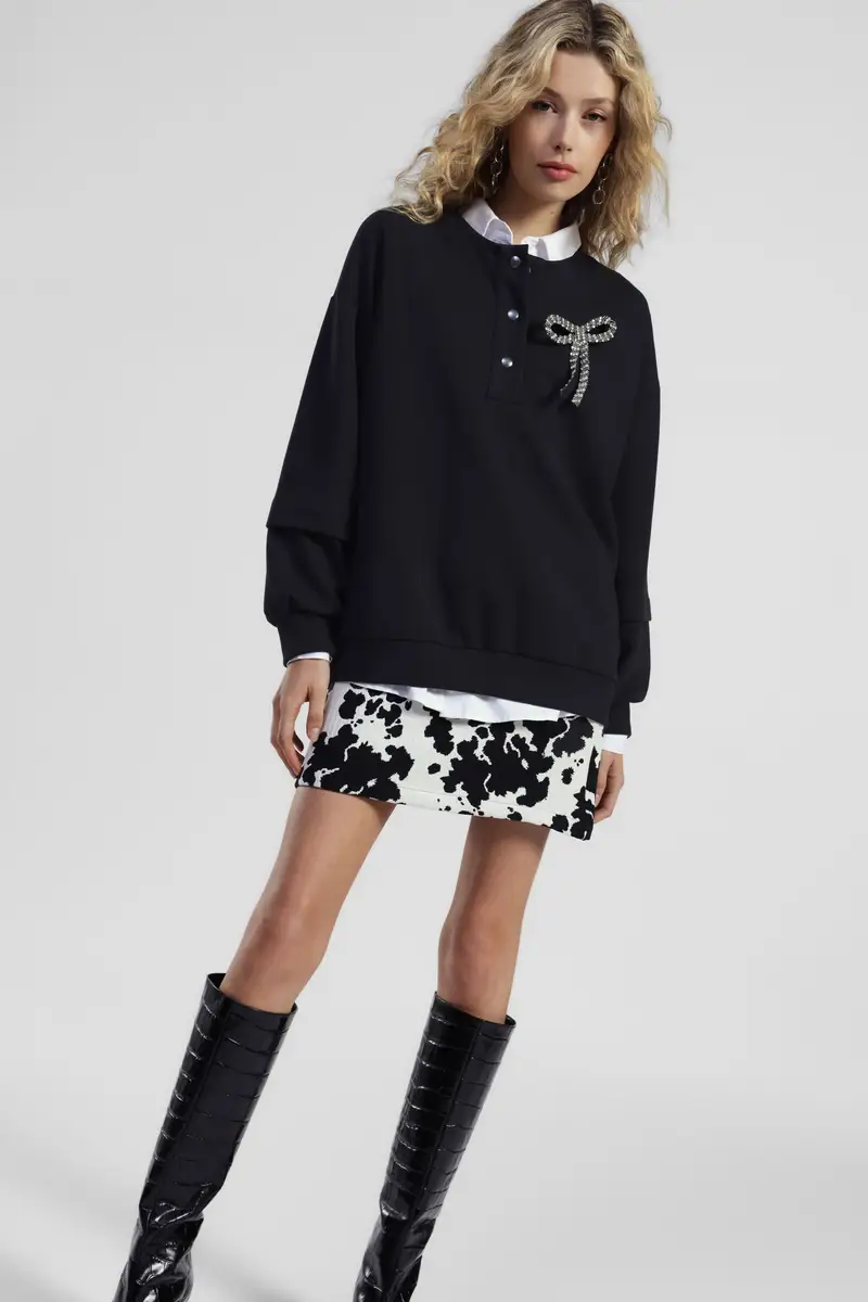 Gonna corta stampata a vita alta fantasia grafica miniatura 2