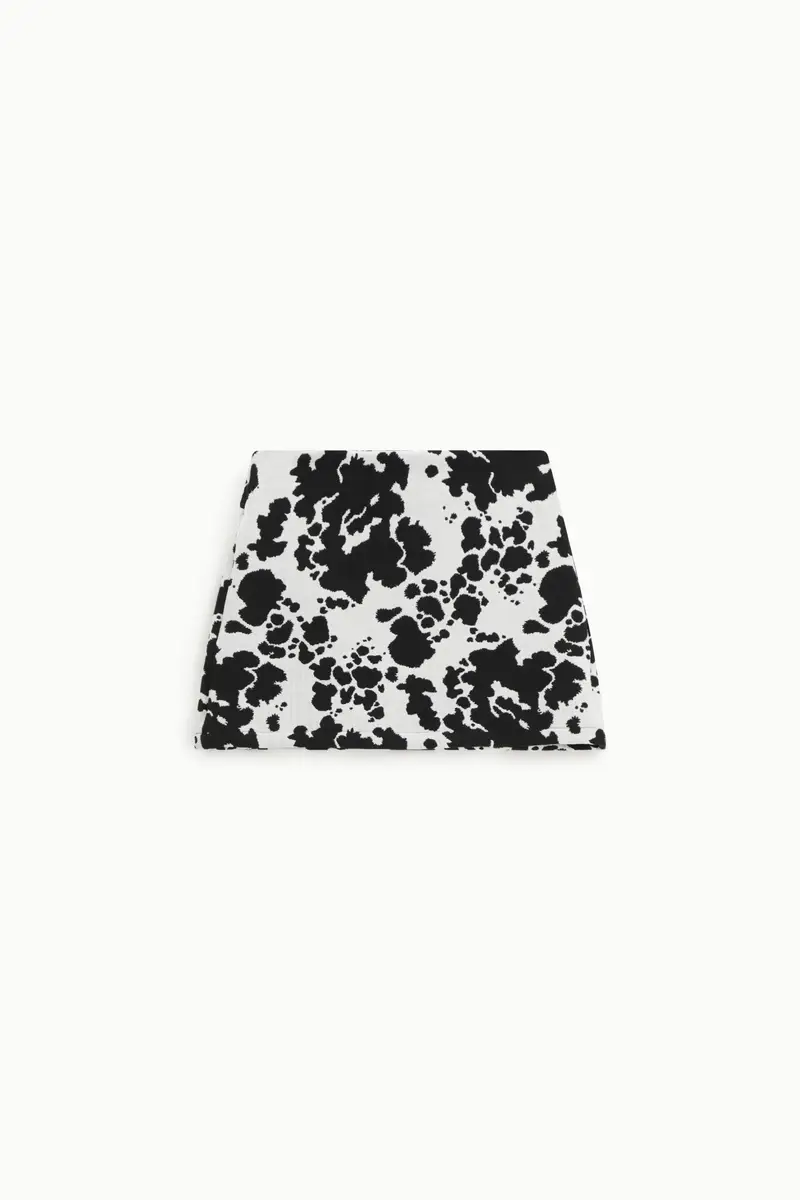 Gonna corta stampata a vita alta fantasia grafica