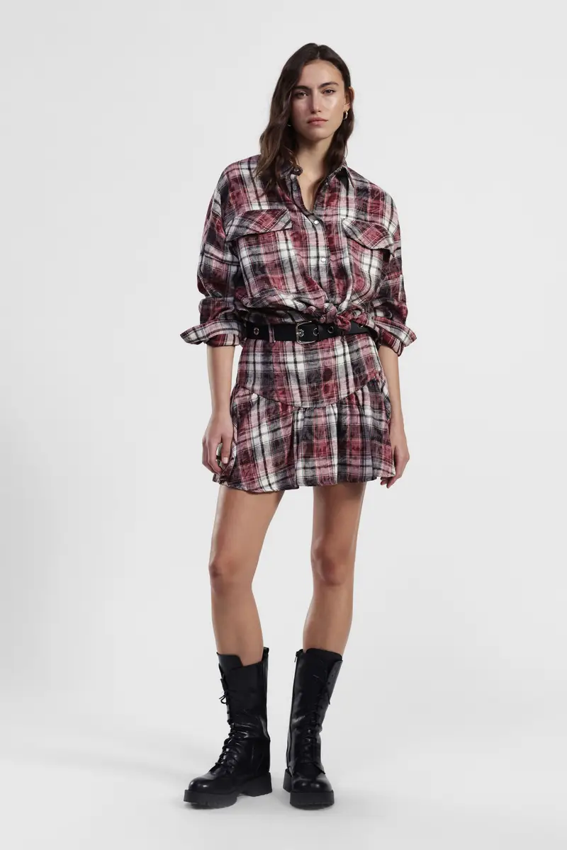 Gonna corta stampata con cintura e balza miniatura 2