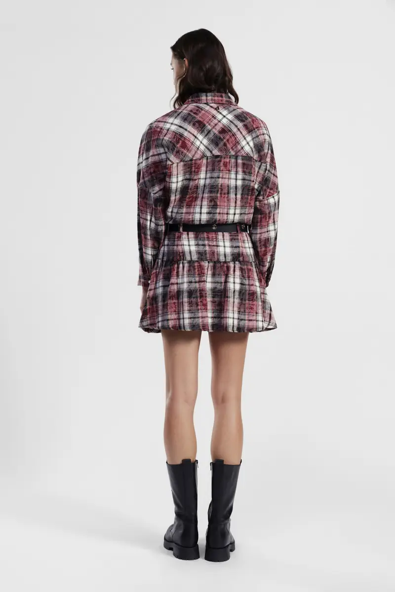 Gonna corta stampata con cintura e balza miniatura 3