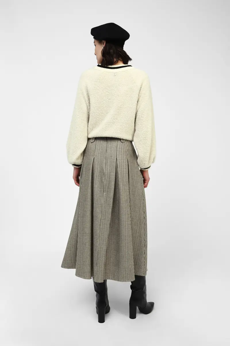 Gonna lunga a pieghe a quadri miniatura 3