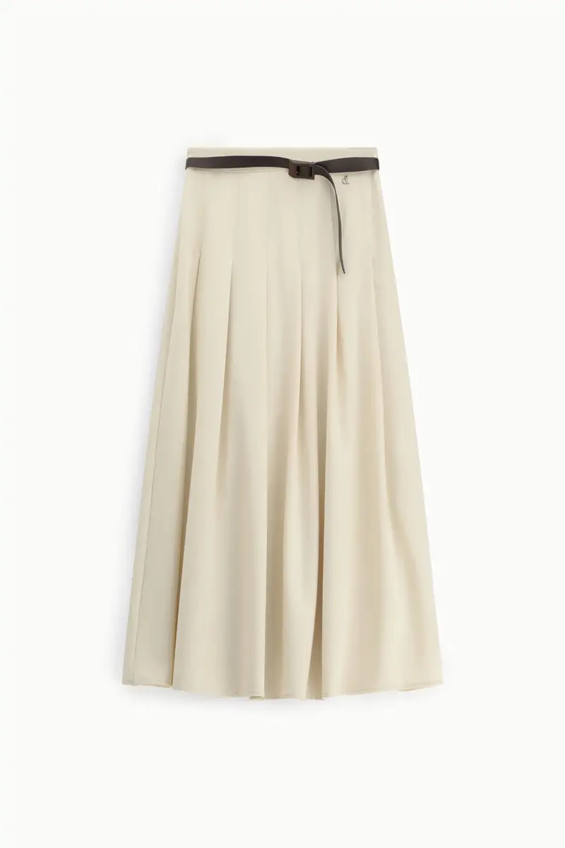 Gonna lunga a pieghe con cintura sottile