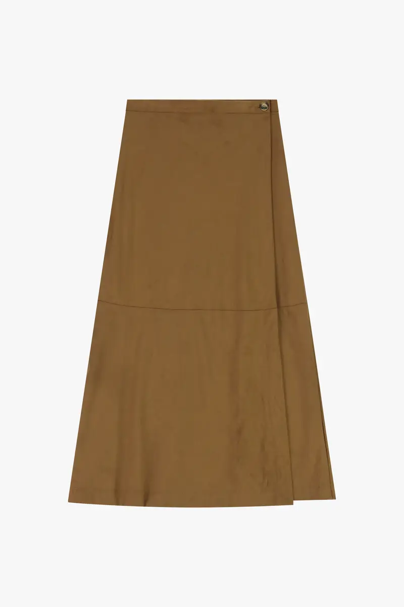 Gonna lunga a portafoglio con chiusura a bottone