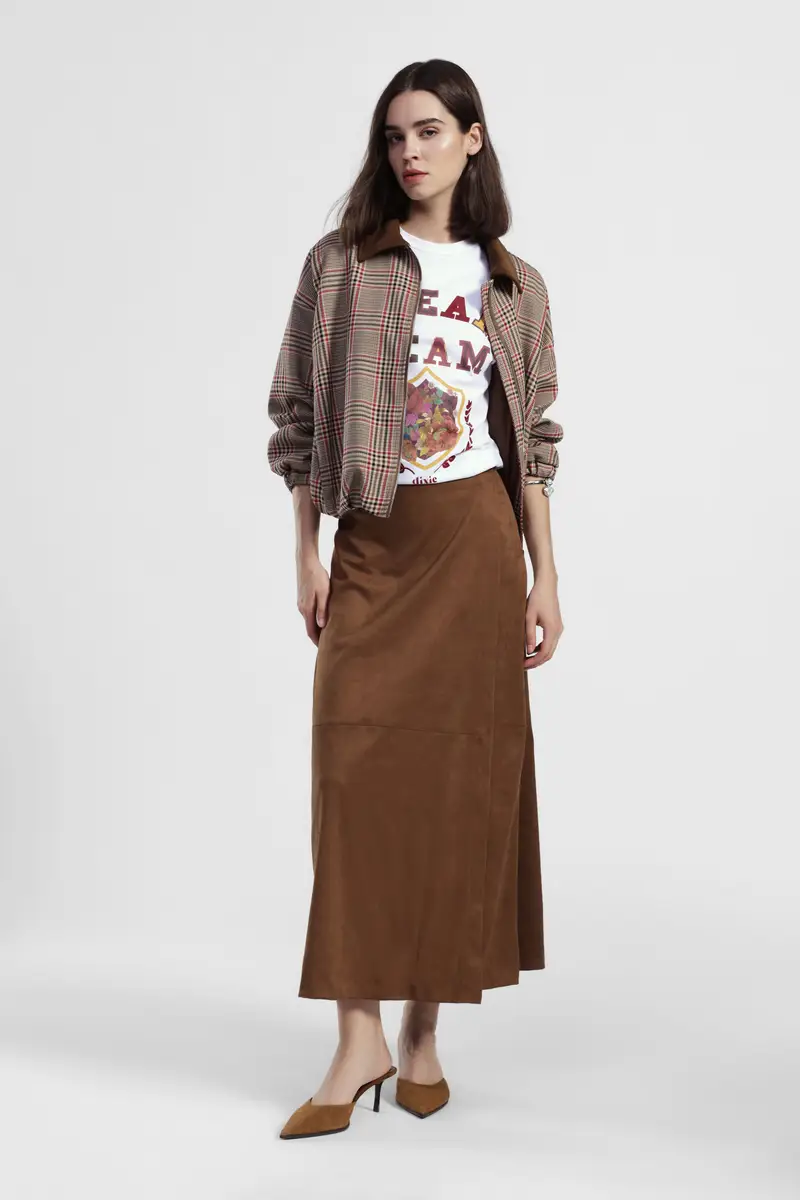 Gonna lunga a portafoglio con chiusura a bottone miniatura 2