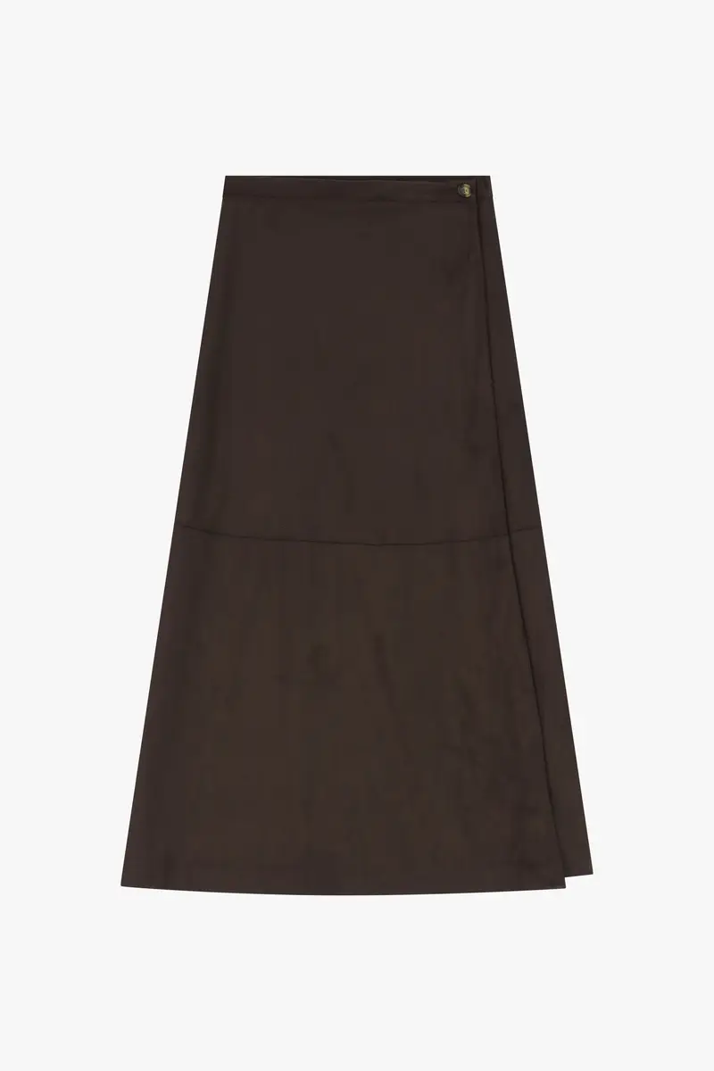 Gonna lunga a portafoglio con chiusura a bottone