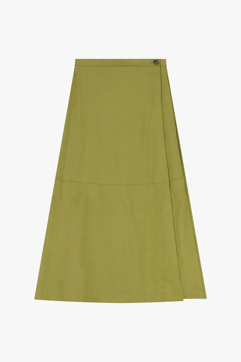 Gonna lunga a portafoglio con chiusura a bottone