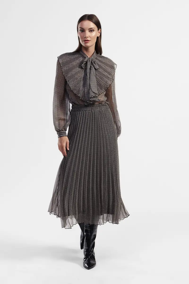 Gonna lunga a stampa con vita alta miniatura 2