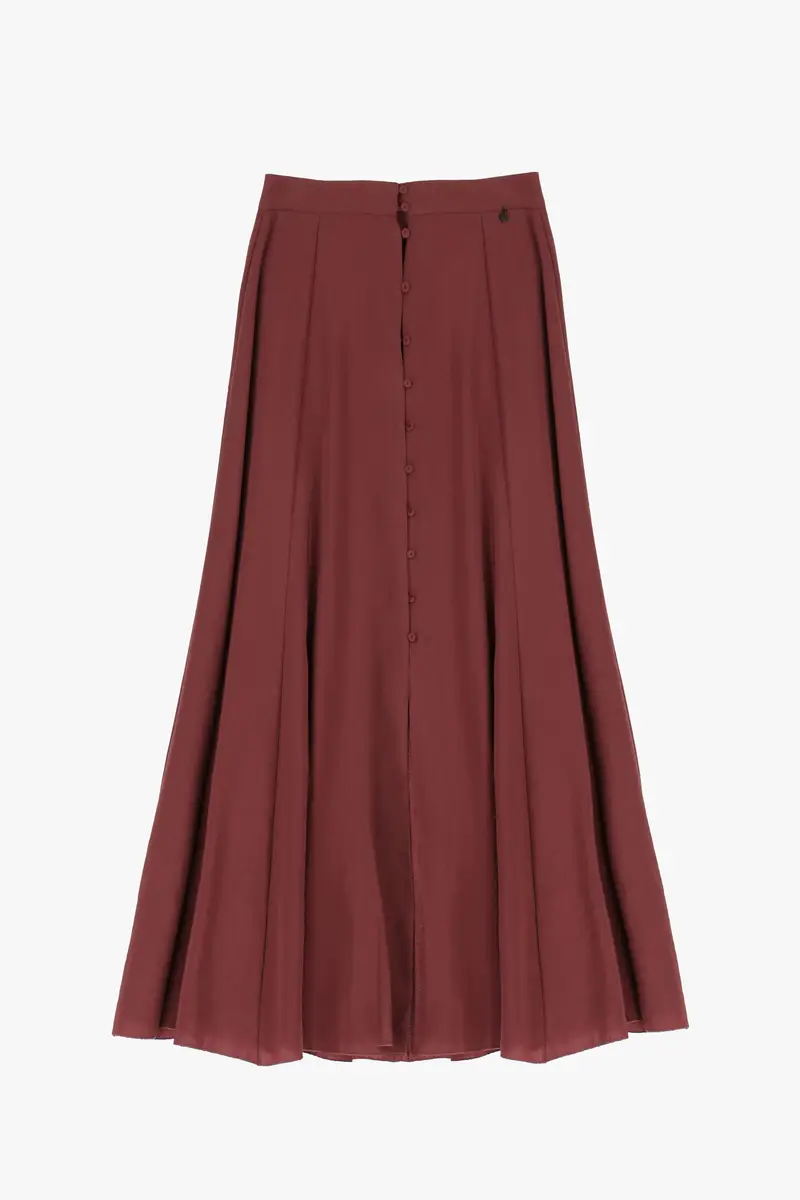 Gonna lunga a vita alta con bottoni frontali