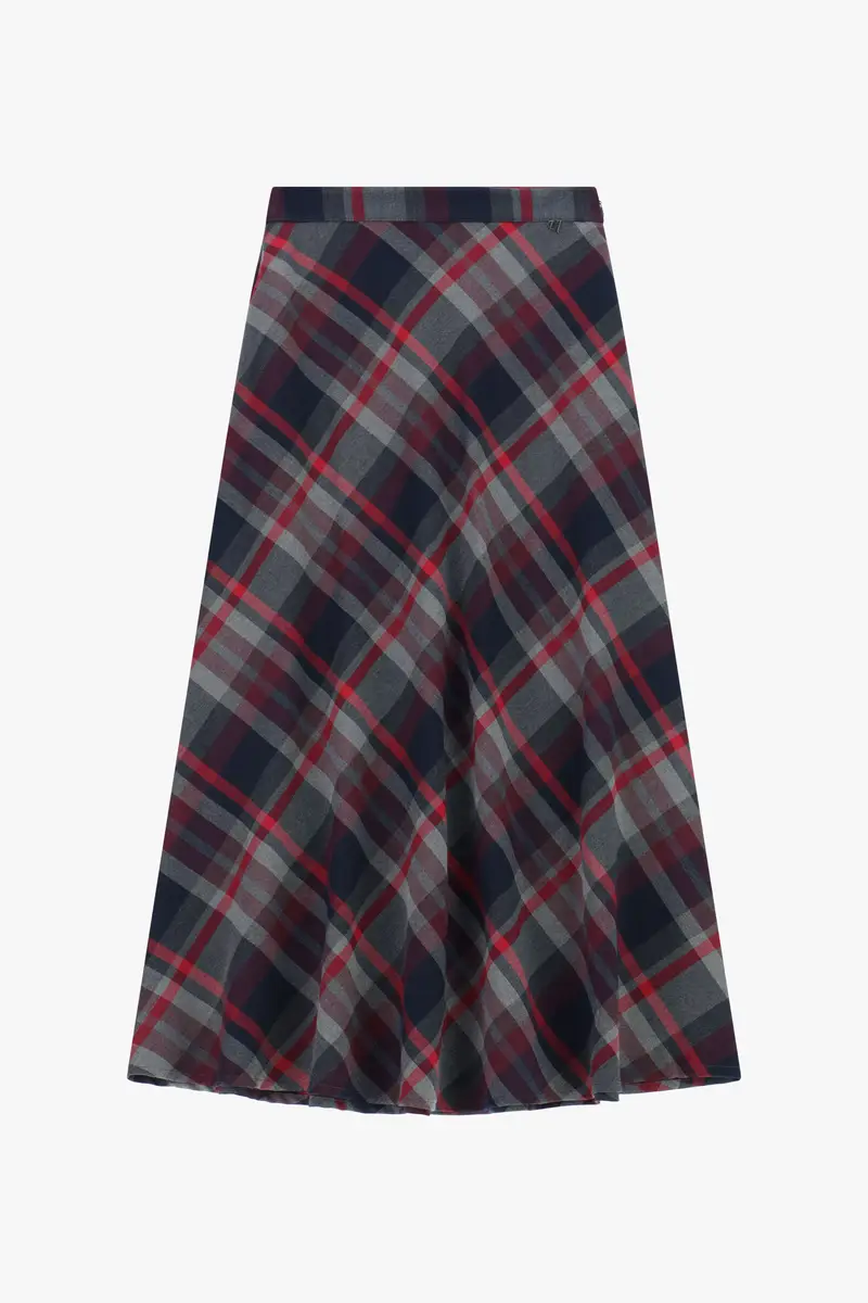 Gonna lunga a vita alta motivo scozzese