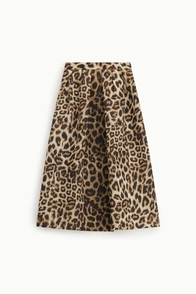 Gonna lunga a vita alta stampa animalier