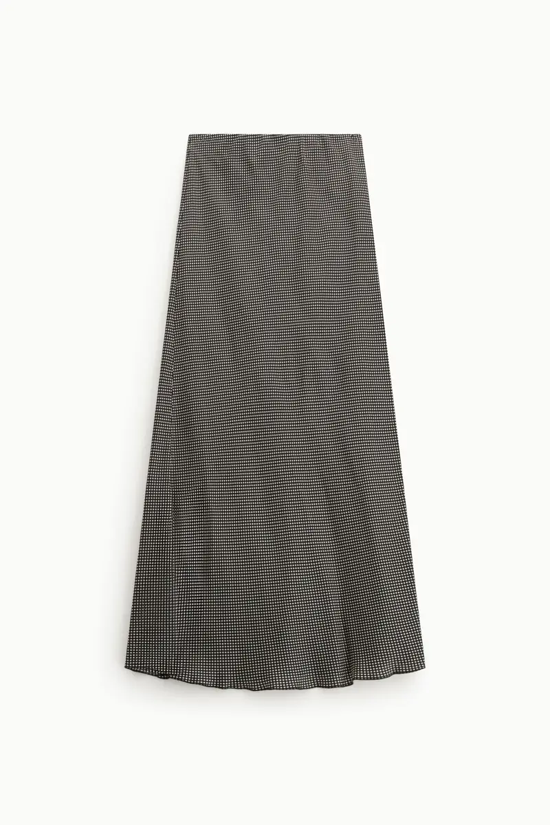 Gonna lunga a vita alta stampa micro pois