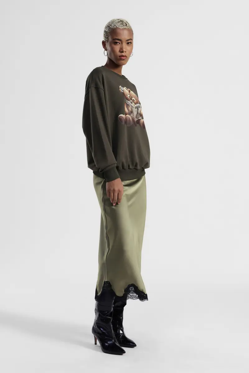 Gonna lunga con bordo in pizzo ondulato miniatura 2