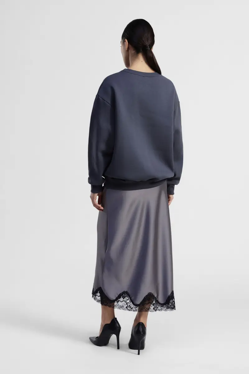 Gonna lunga con bordo smerlato in pizzo miniatura 3