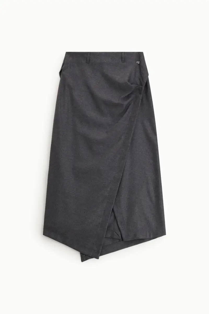 Gonna lunga con dettaglio foulard asimmetrica