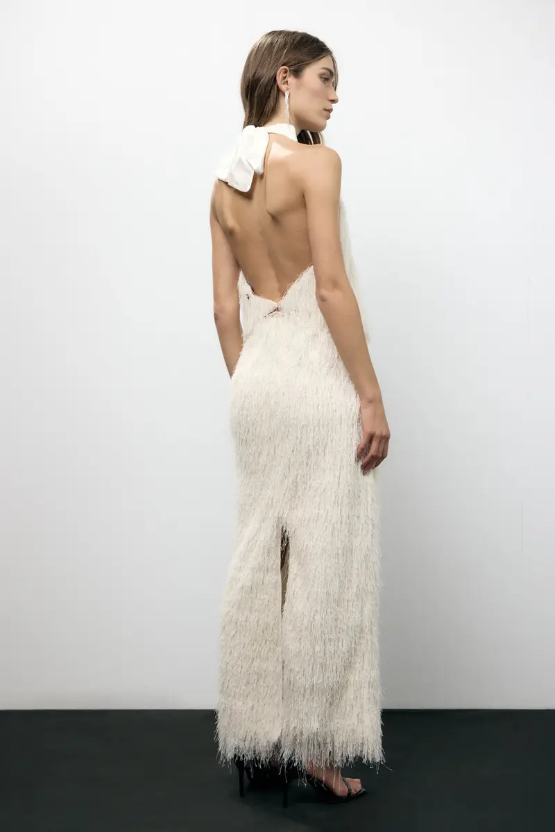 Gonna lunga con frange e vita alta miniatura 3