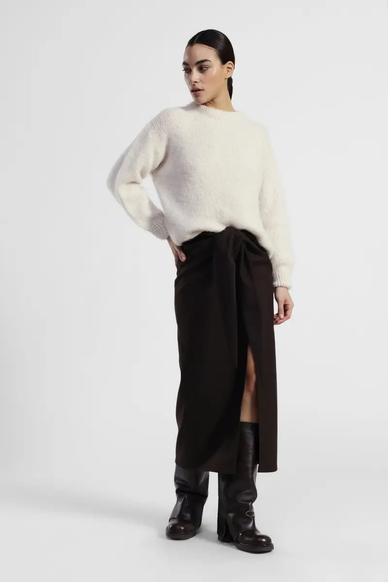 Gonna lunga con nodo frontale e spacco miniatura 2