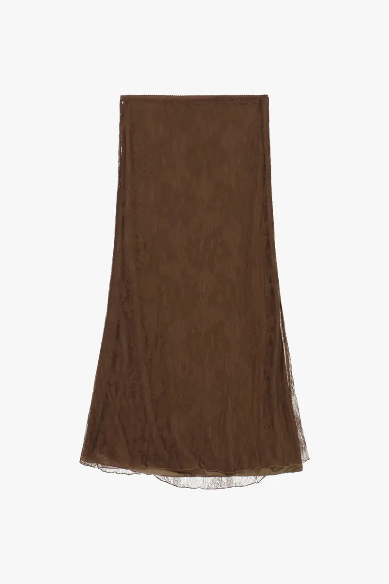 Gonna lunga con strato trasparente e motivo floreale