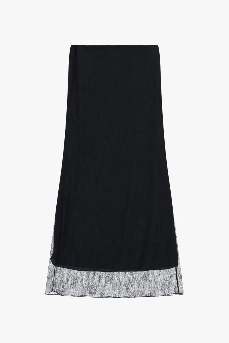 Gonna lunga con strato trasparente e motivo floreale