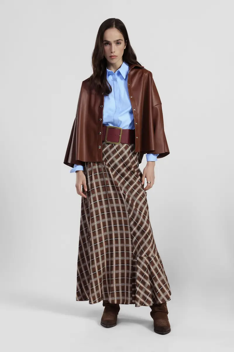 Gonna lunga fantasia quadri vita alta miniatura 2