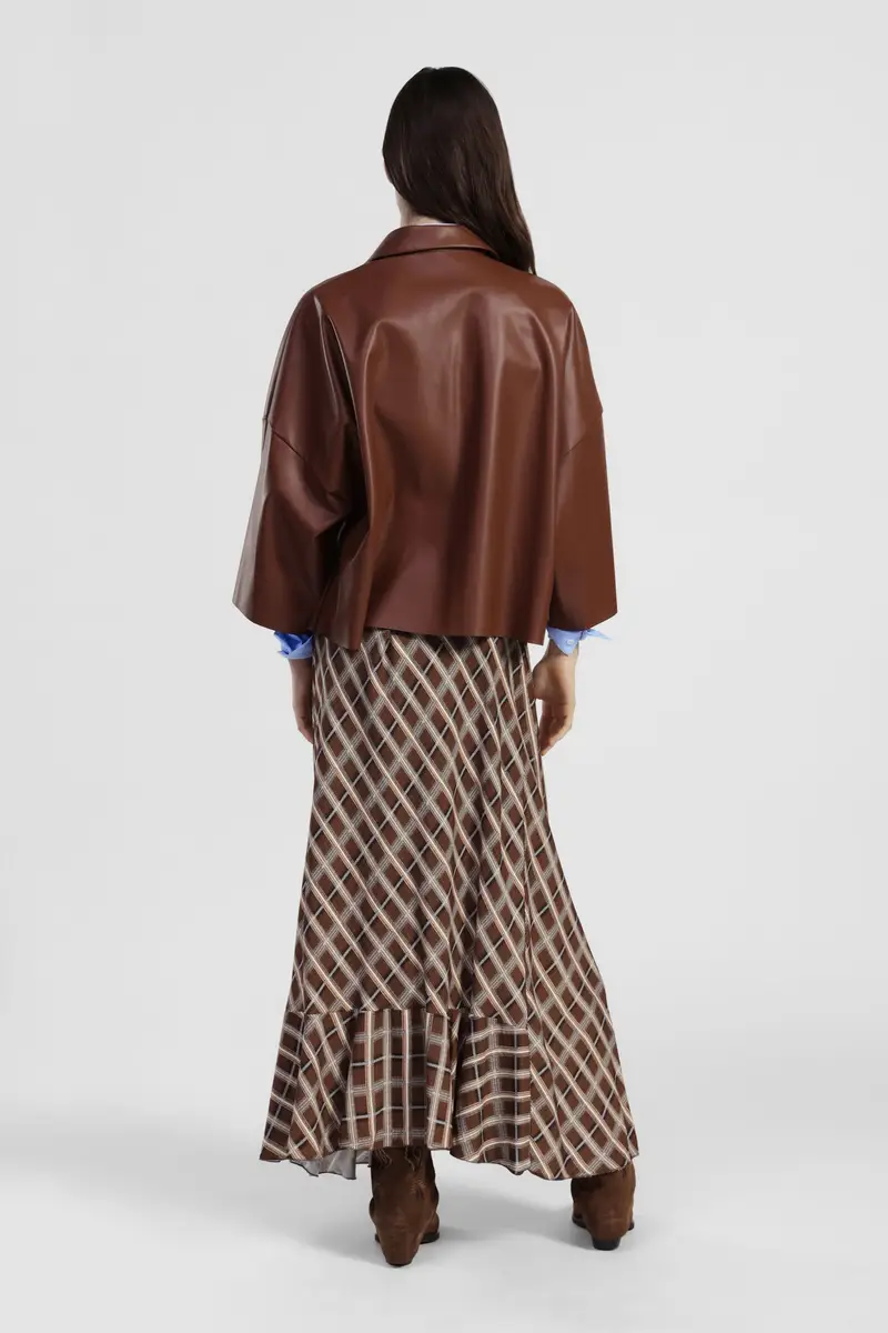 Gonna lunga fantasia quadri vita alta miniatura 3