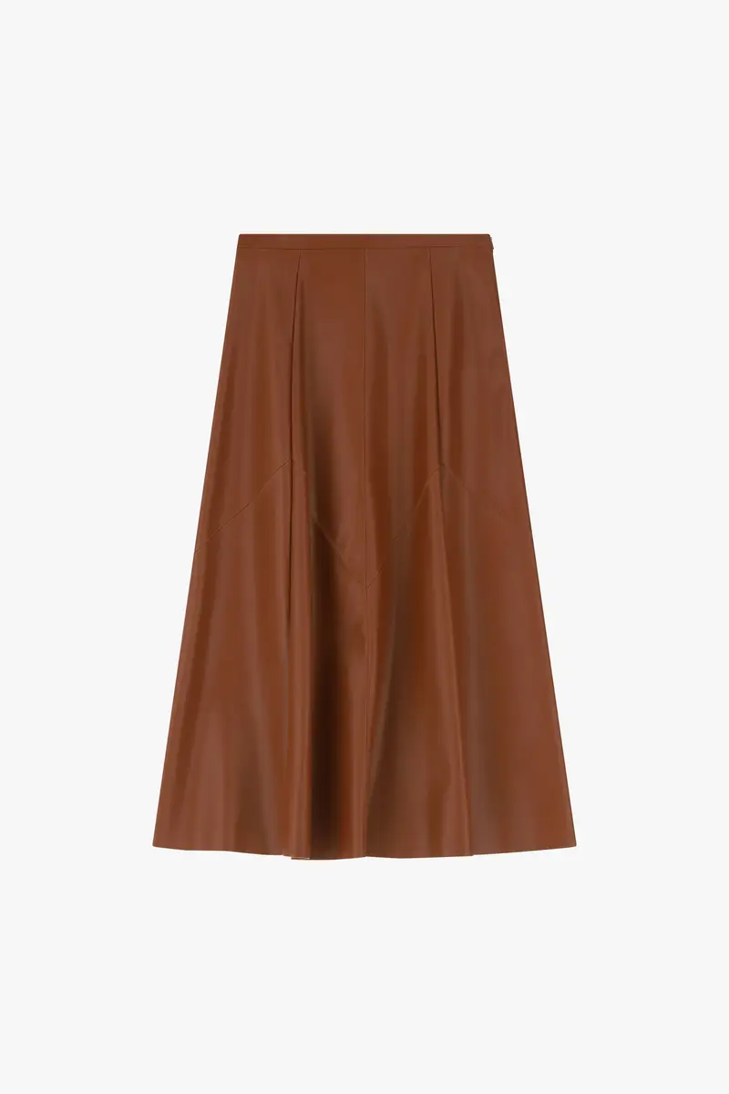 Gonna lunga in similpelle vita alta