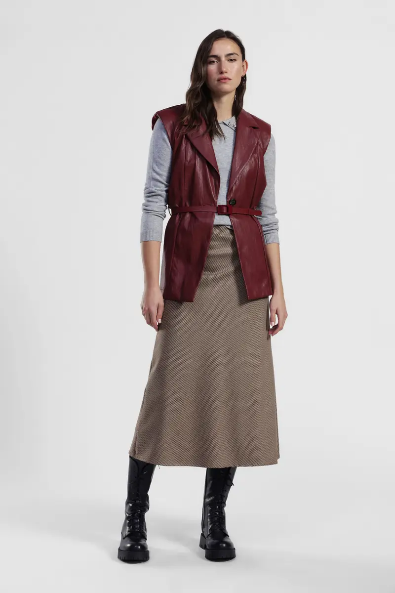 Gonna lunga stampa microfantasia vita alta miniatura 2