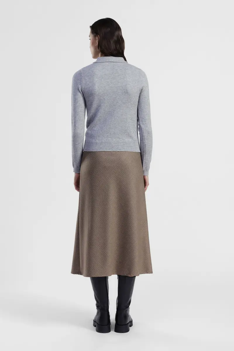 Gonna lunga stampa microfantasia vita alta miniatura 3