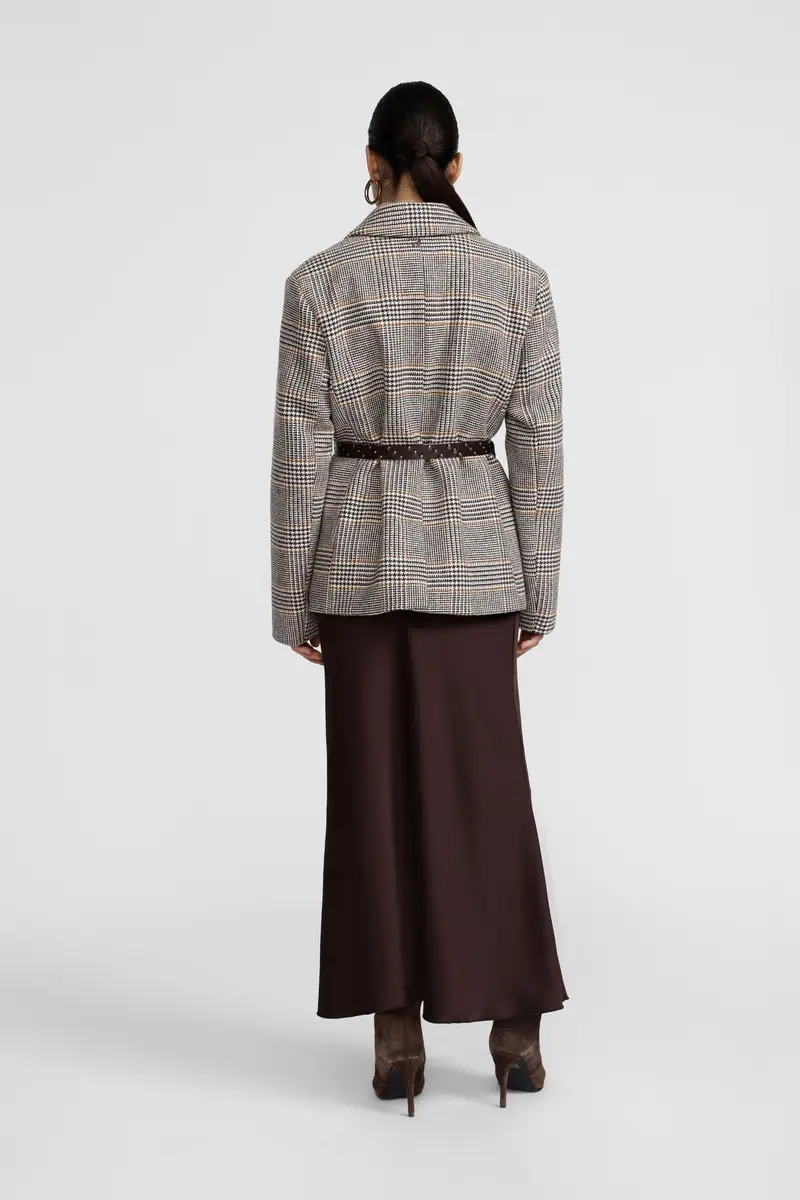 Gonna lunga svasata tinta unita vita alta miniatura 3