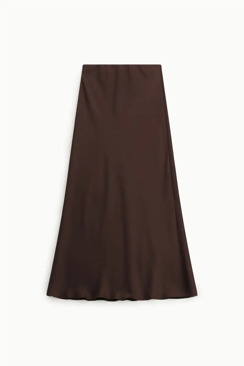 Gonna lunga svasata tinta unita vita alta