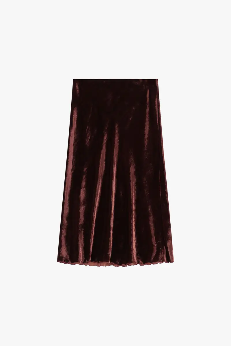 Gonna lunga vellutata vita alta linea morbida