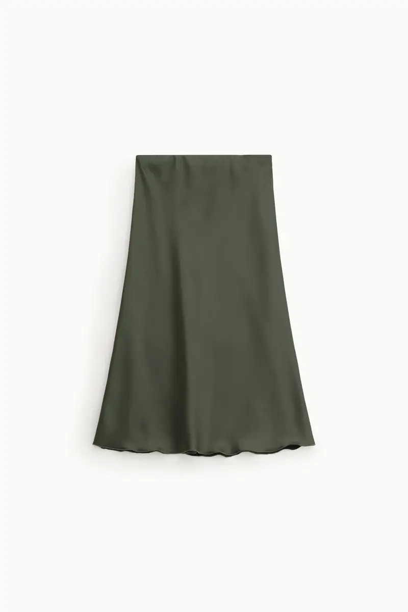 Gonna lunga vita alta taglio fluido