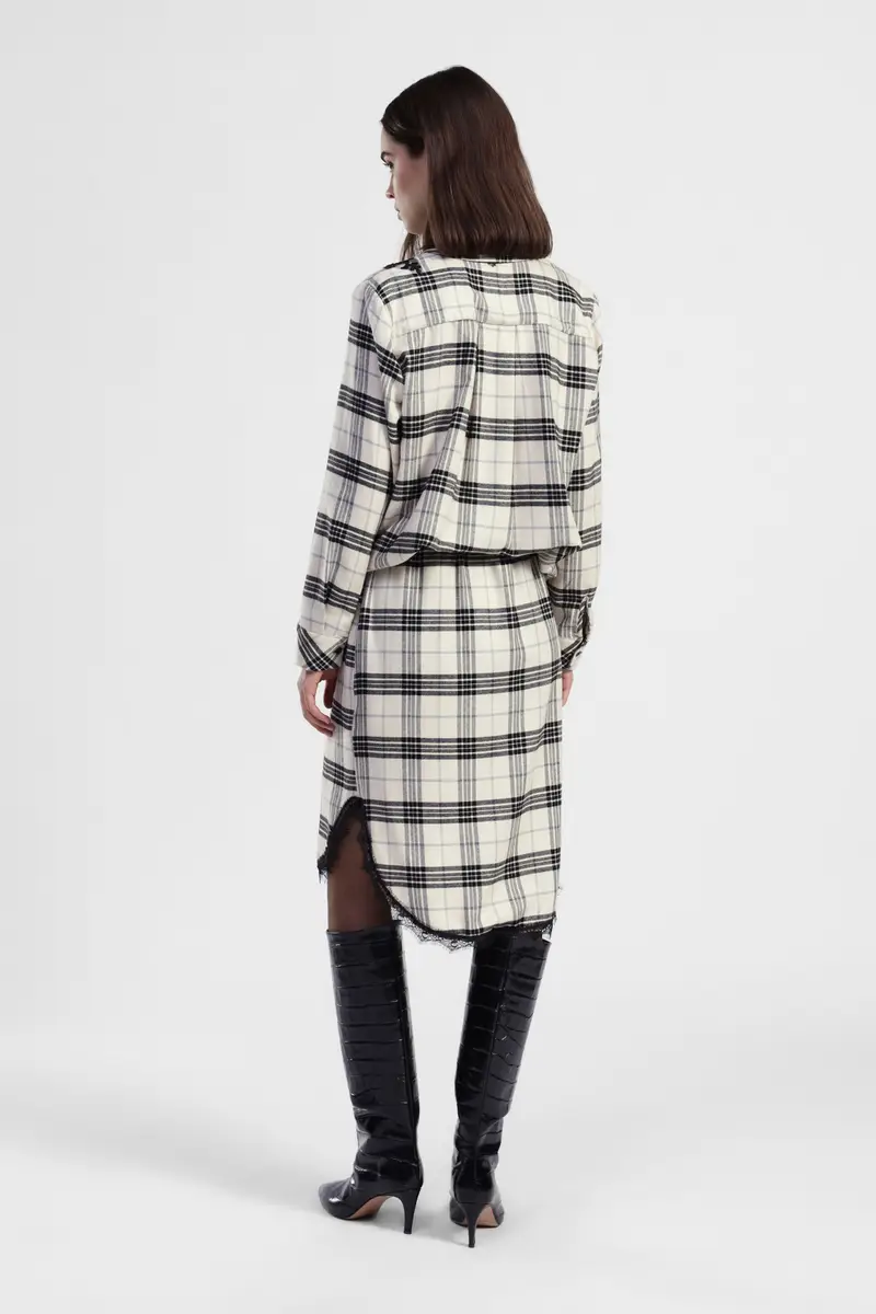 Gonna media a quadri con bordo in pizzo miniatura 3