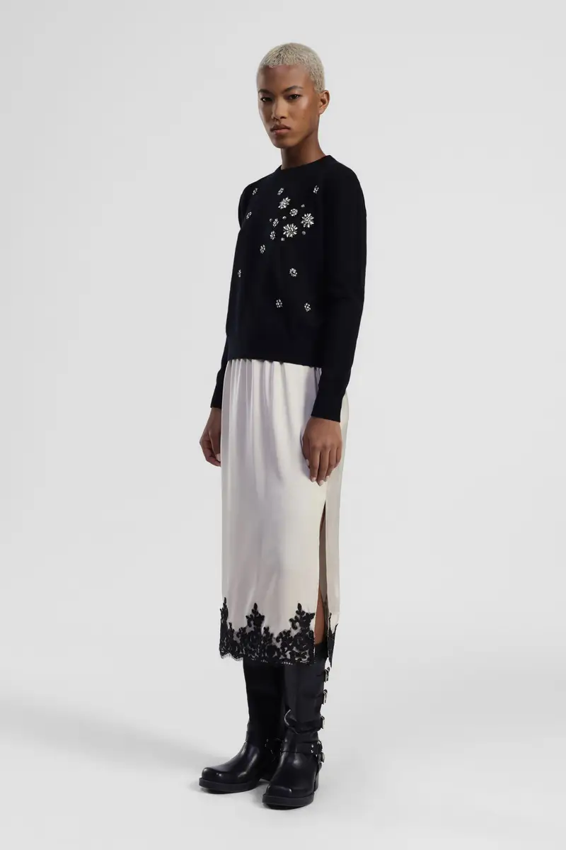 Gonna media con elastico e bordo in pizzo miniatura 2