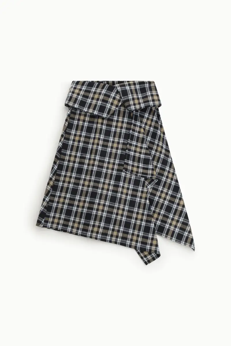 Gonna midi a portafoglio con motivo a quadri