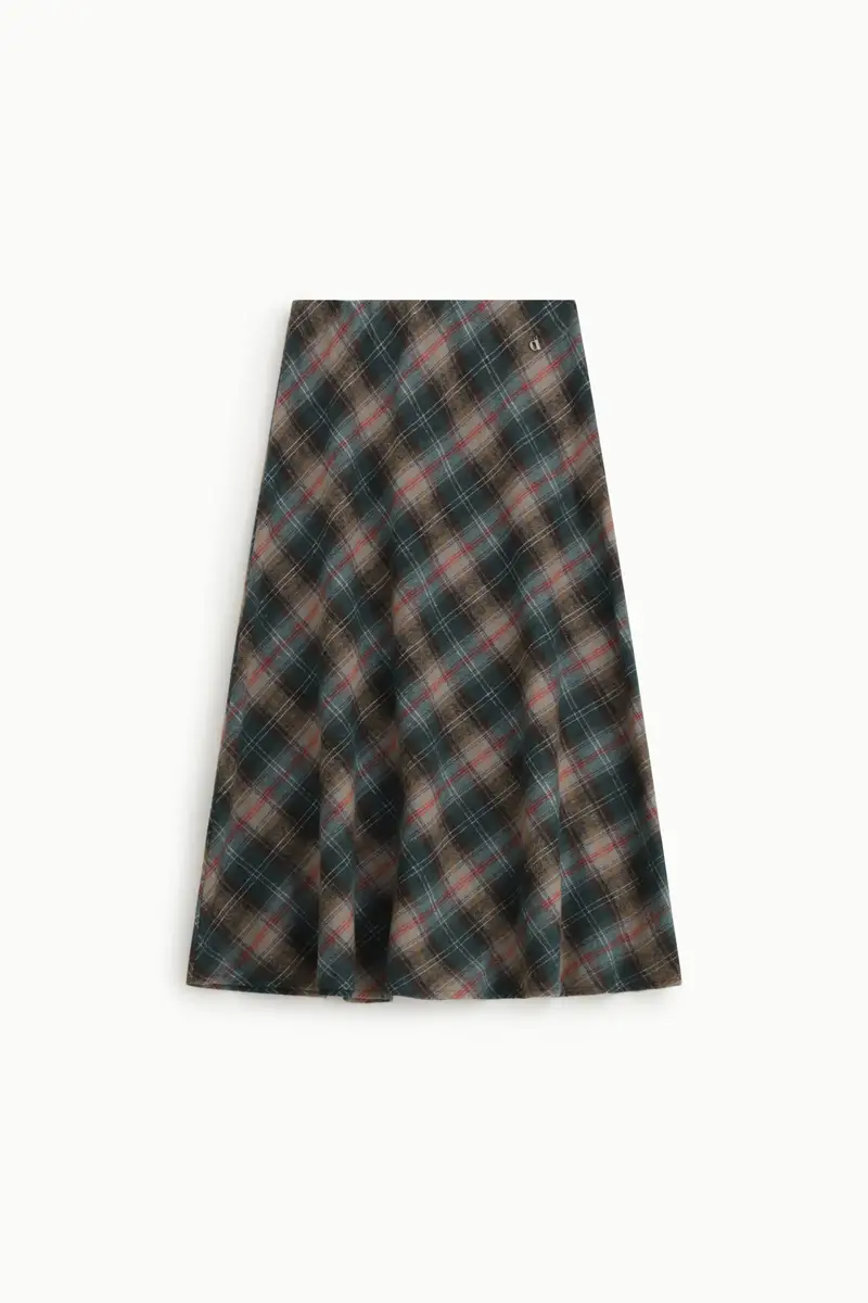 Gonna midi a vita alta motivo scozzese