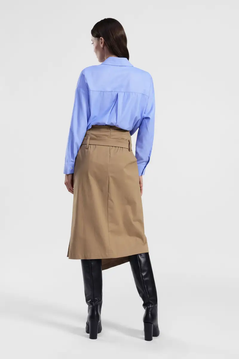 Gonna midi asimmetrica con spacco e cintura miniatura 3