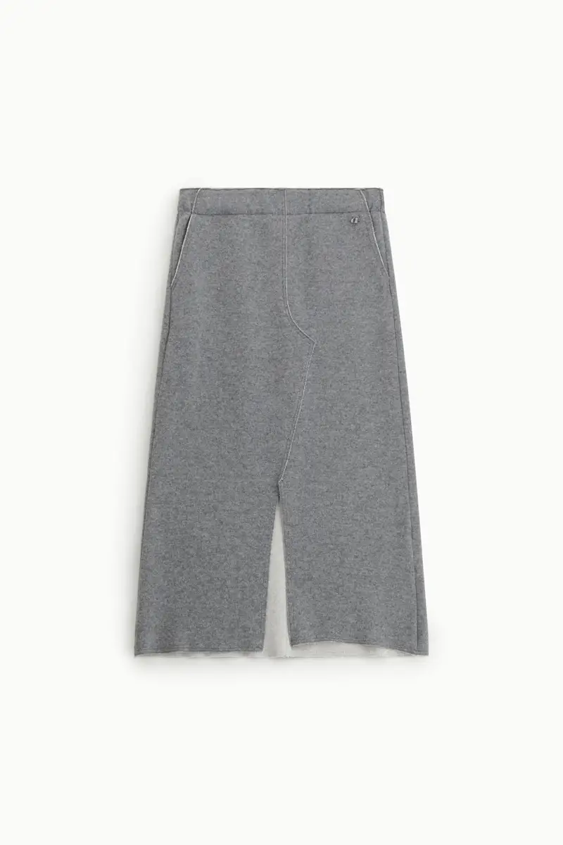 Gonna midi con spacco frontale e tasche