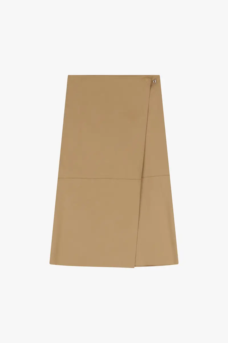 Gonna midi effetto suede con vita alta