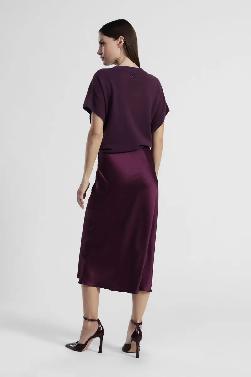 Gonna midi svasata tinta unita vita media miniatura 3