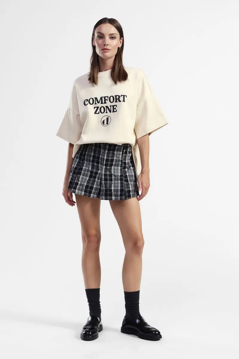 Gonna pantalone a quadri casual miniatura 2